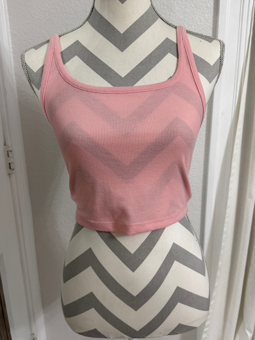 Colsie Pink Ribbed Crop Tank Top